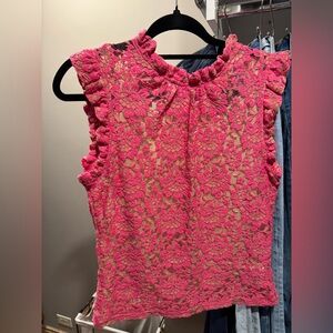 Anthropologie Fuchsia Lace Blouse